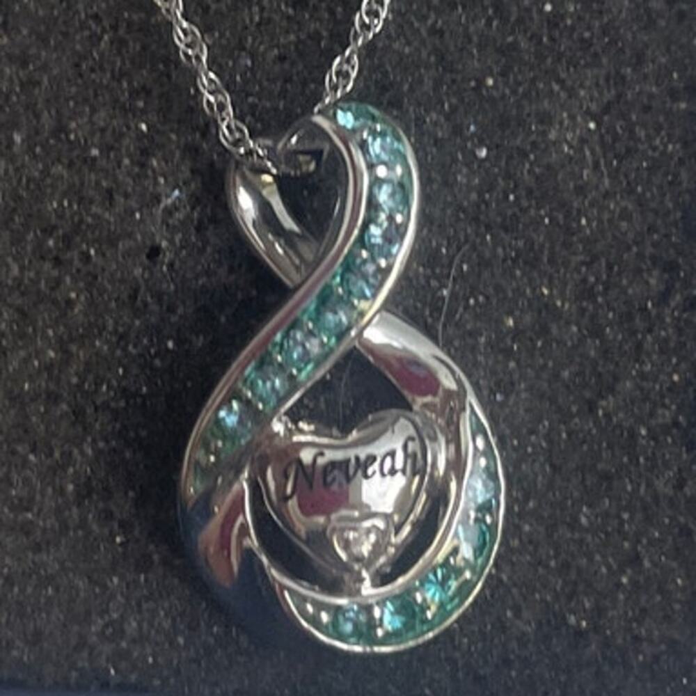 New Neveah Granddaughter March Birthday Personalized Necklace in Case